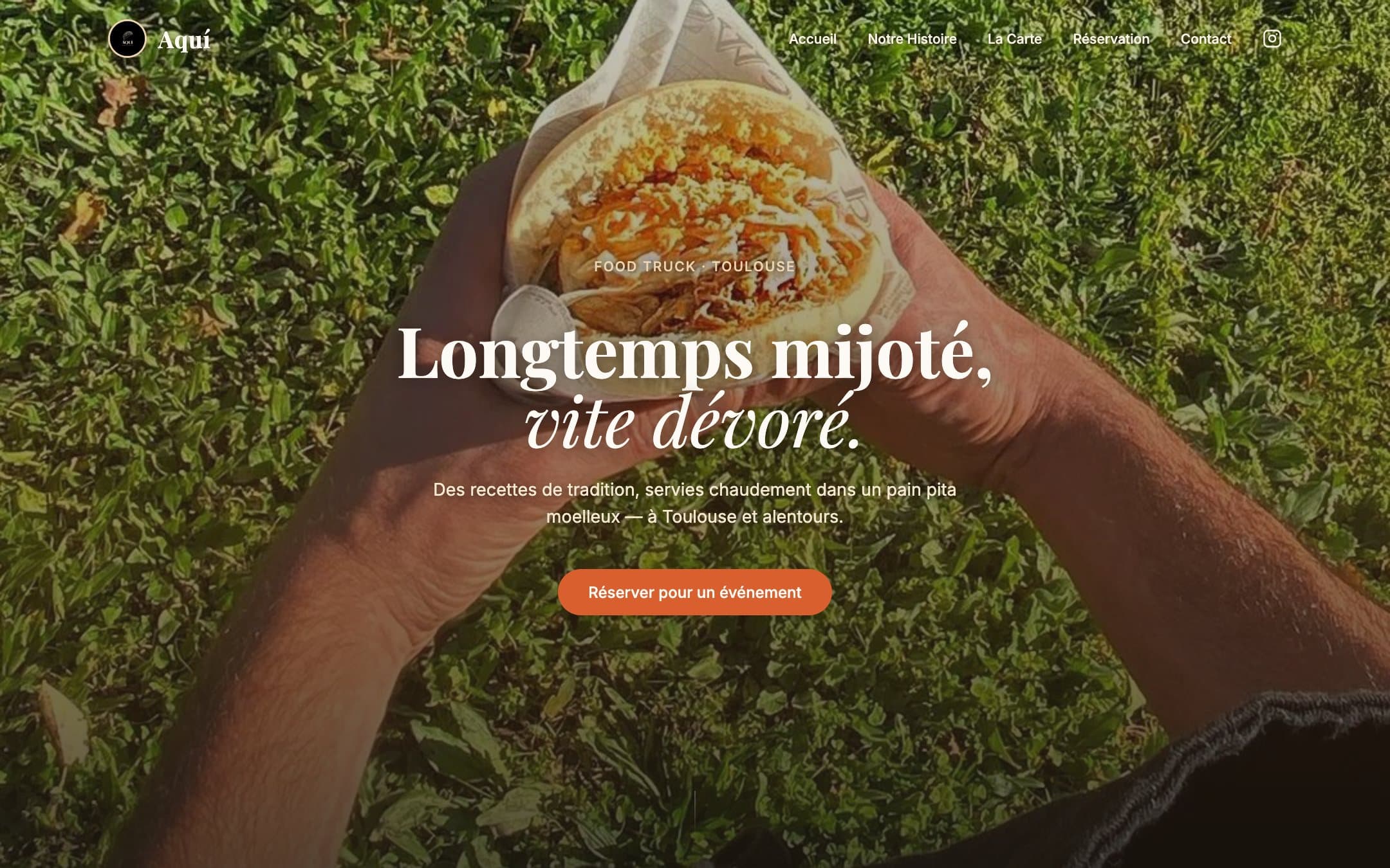 Page d'accueil du site Aquí